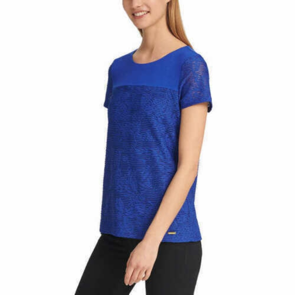 Calvin Klein Ladies' Stretch Textured Tee Relaxed